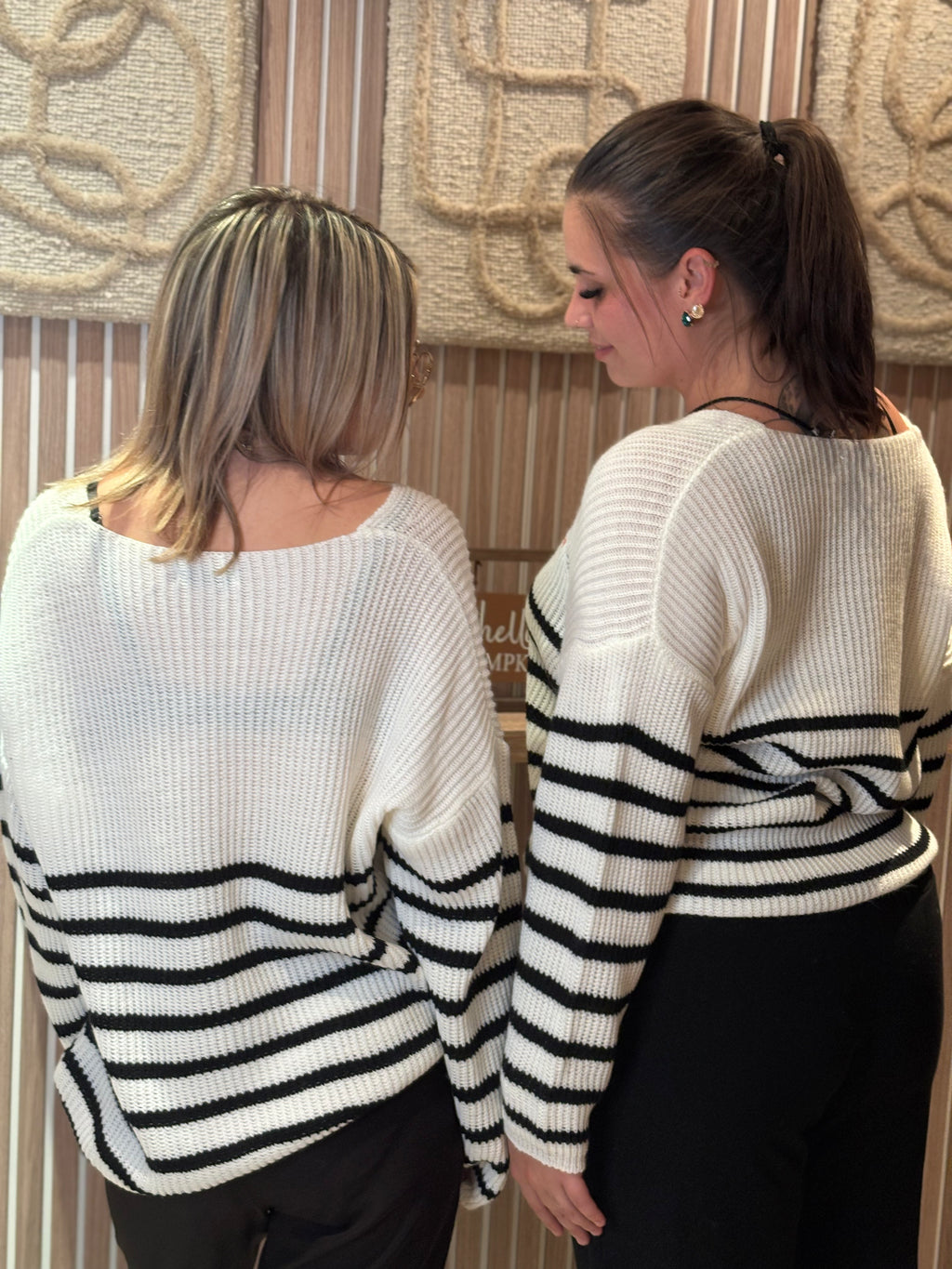 Pull Rayé - Amour - Noir